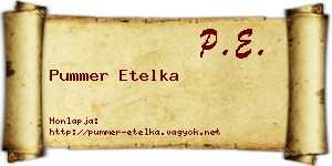 Pummer Etelka névjegykártya
